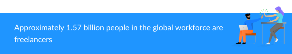 Approximately 1.57 billion people in the global workforce are freelancers.