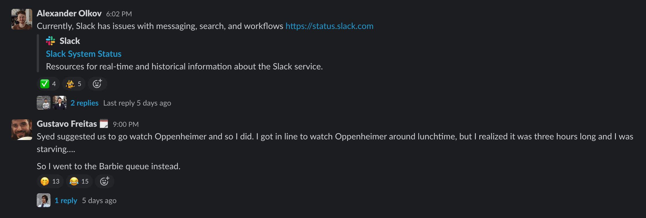 Recreational Slack Channel at Hubstaff