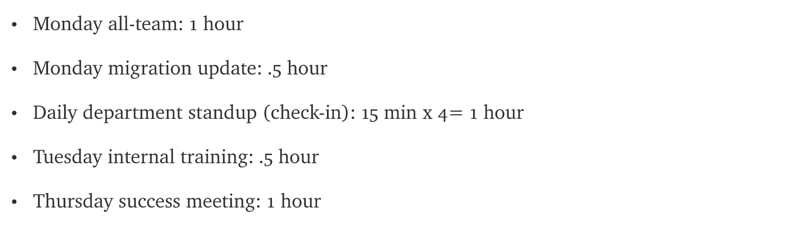 An example of someone who spends too much time in meetings