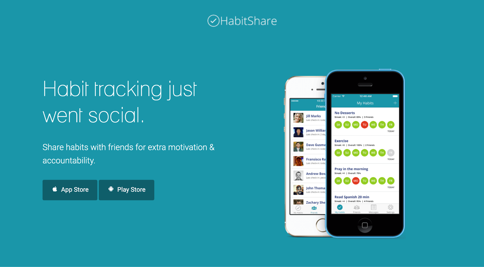 HabitShare homepage