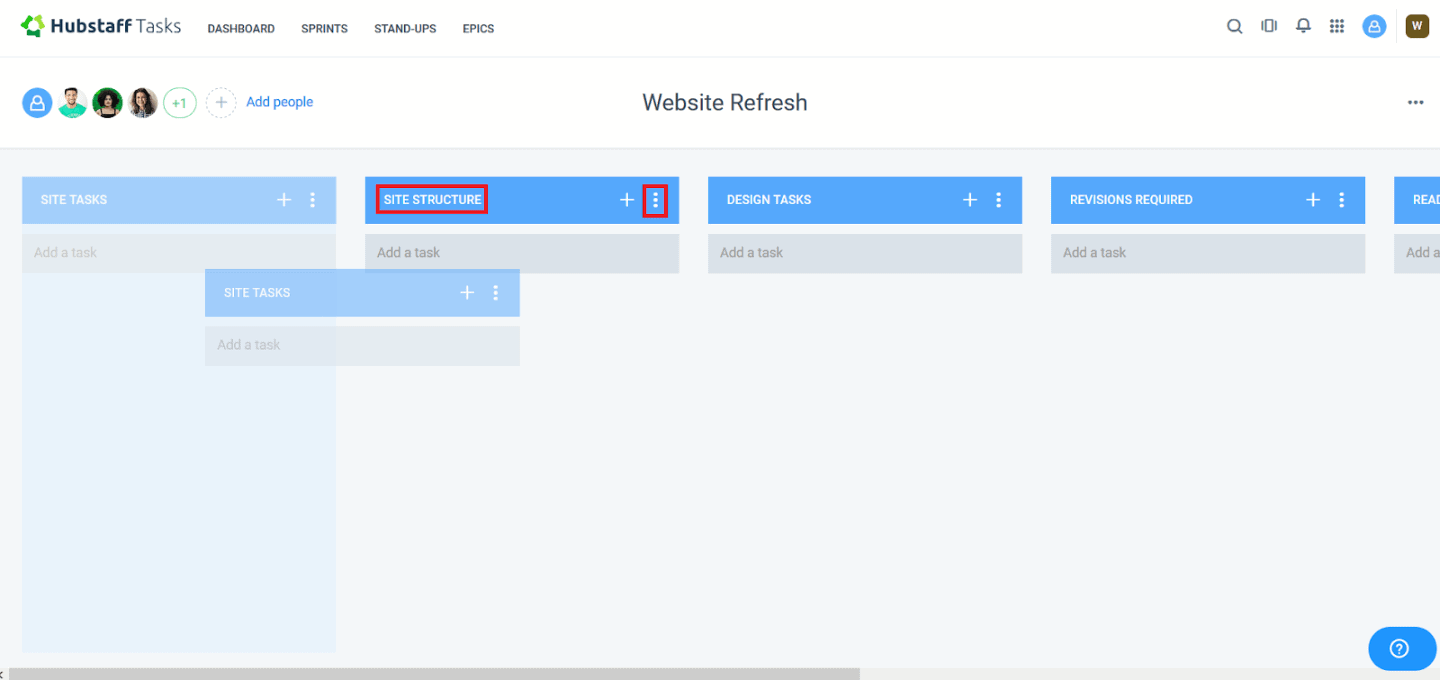 Organizing task columns in HS Tasks