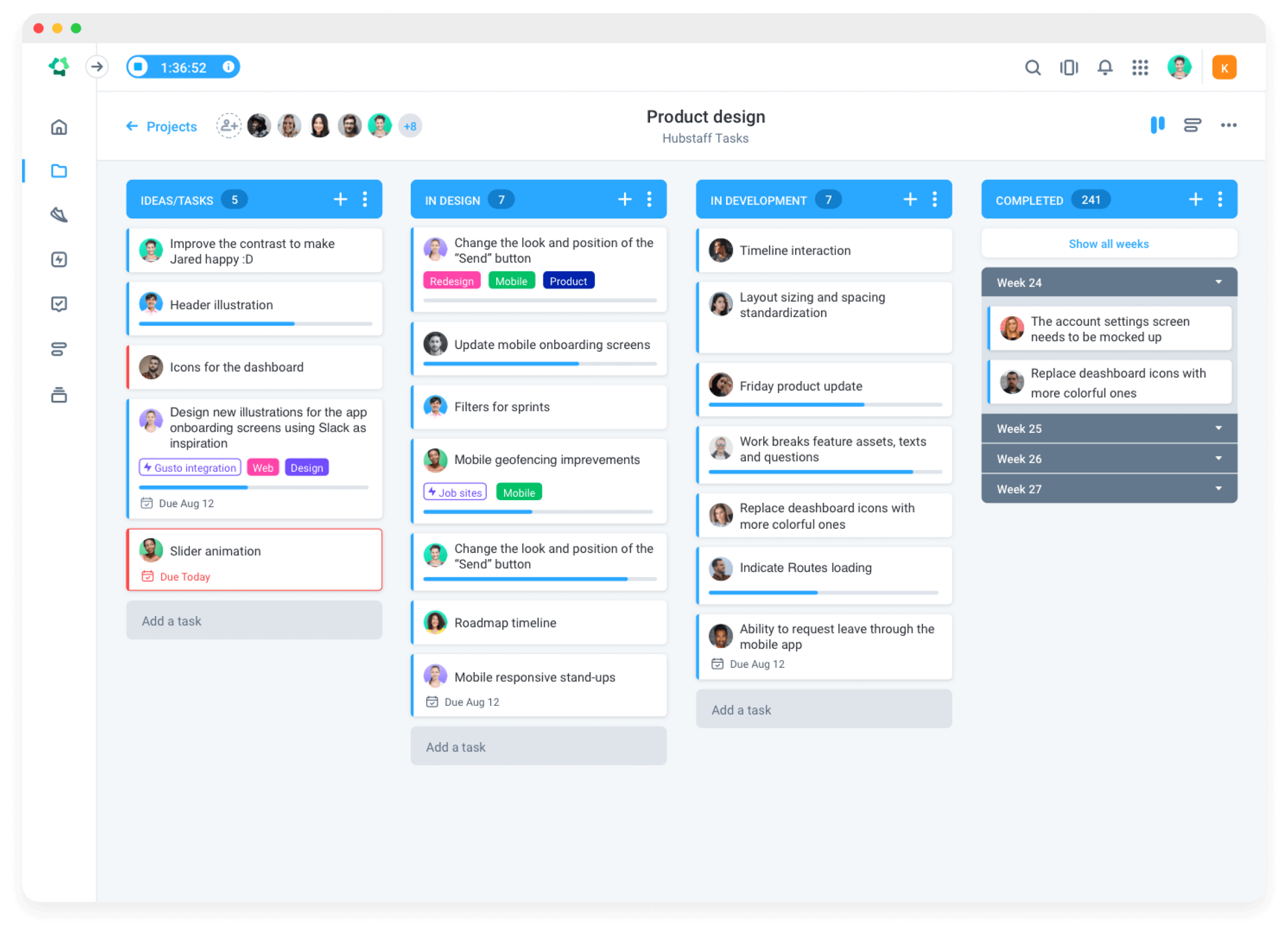 Hubstaff Tasks Kanban boards