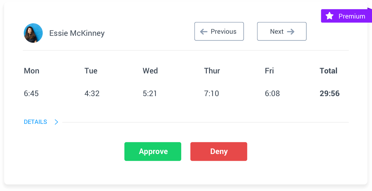 Hubstaff timesheet approvals