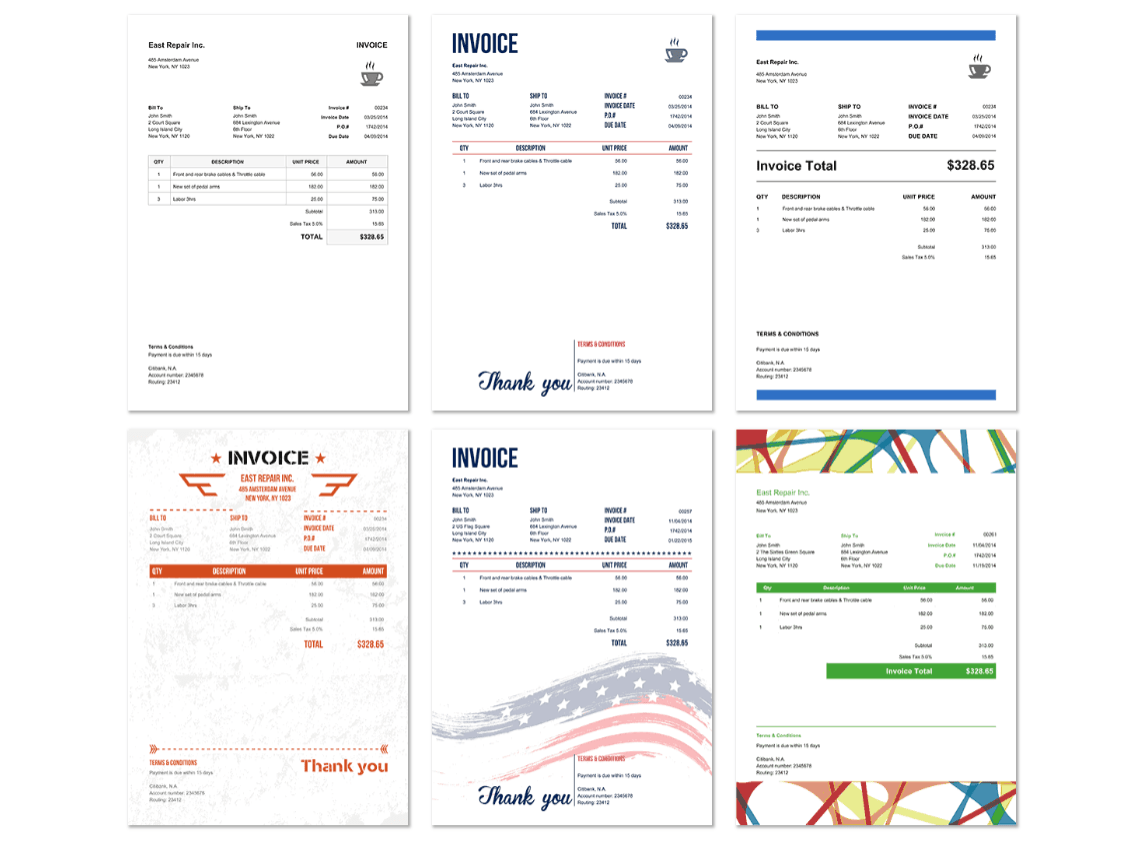 invoice home templates free