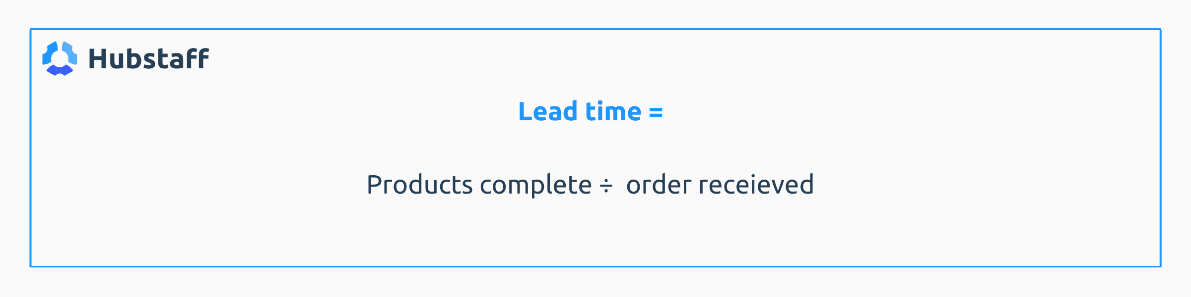 Lead time formula