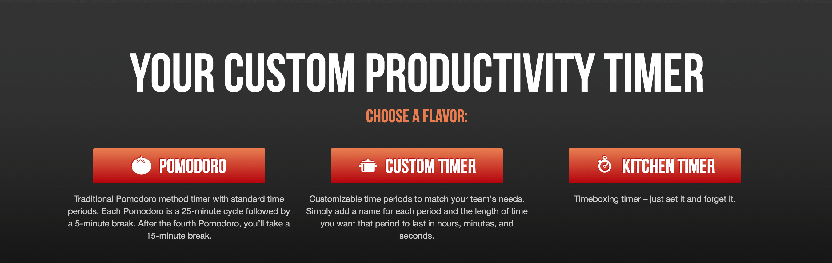 Marinara Timer homepage