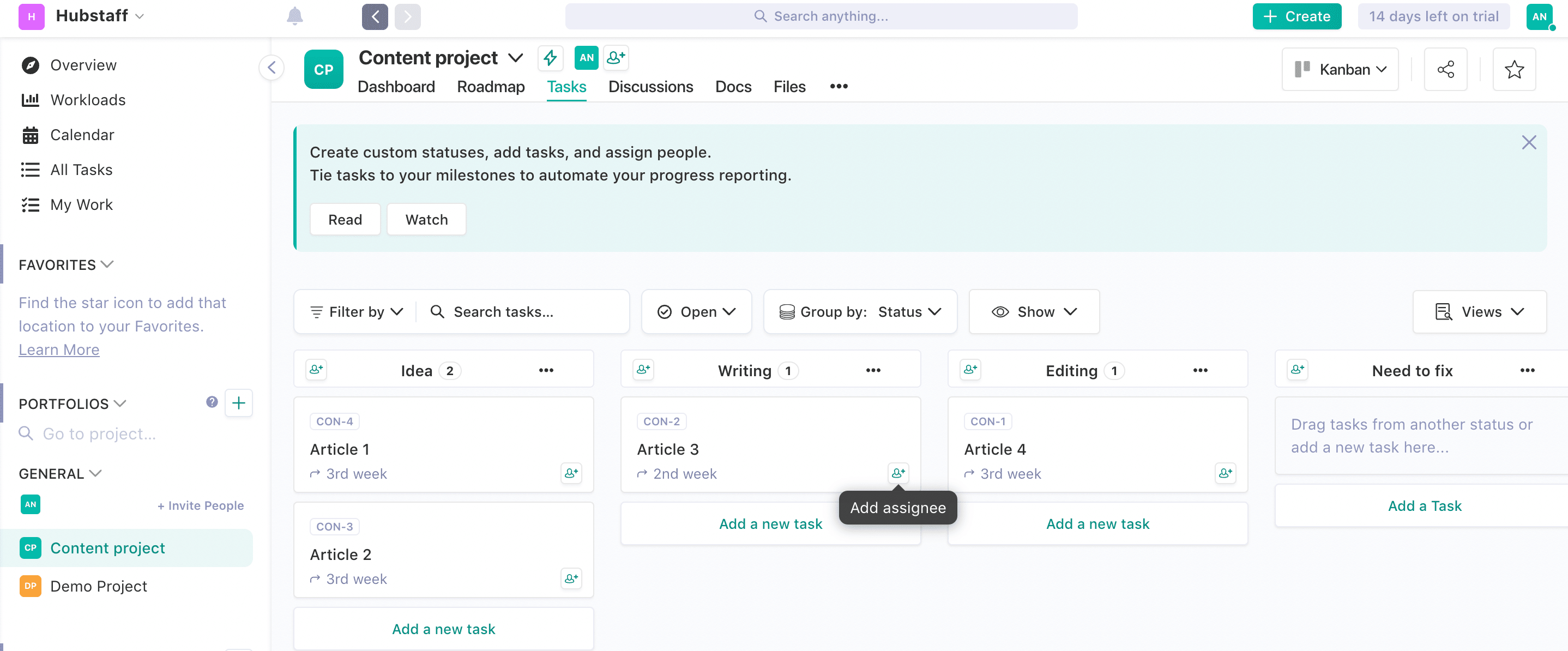 Nifty is a visual tool for project management.