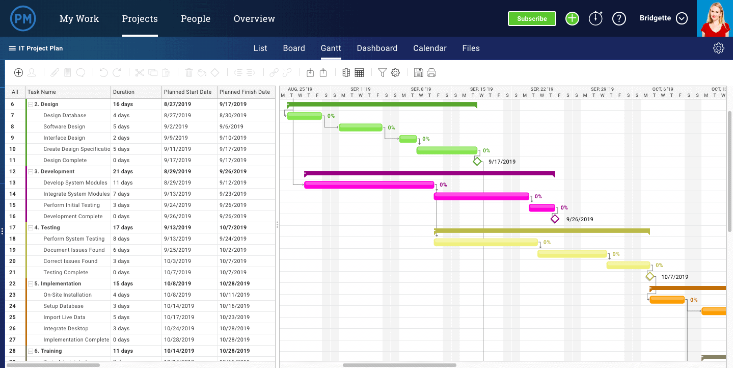 Project schedule