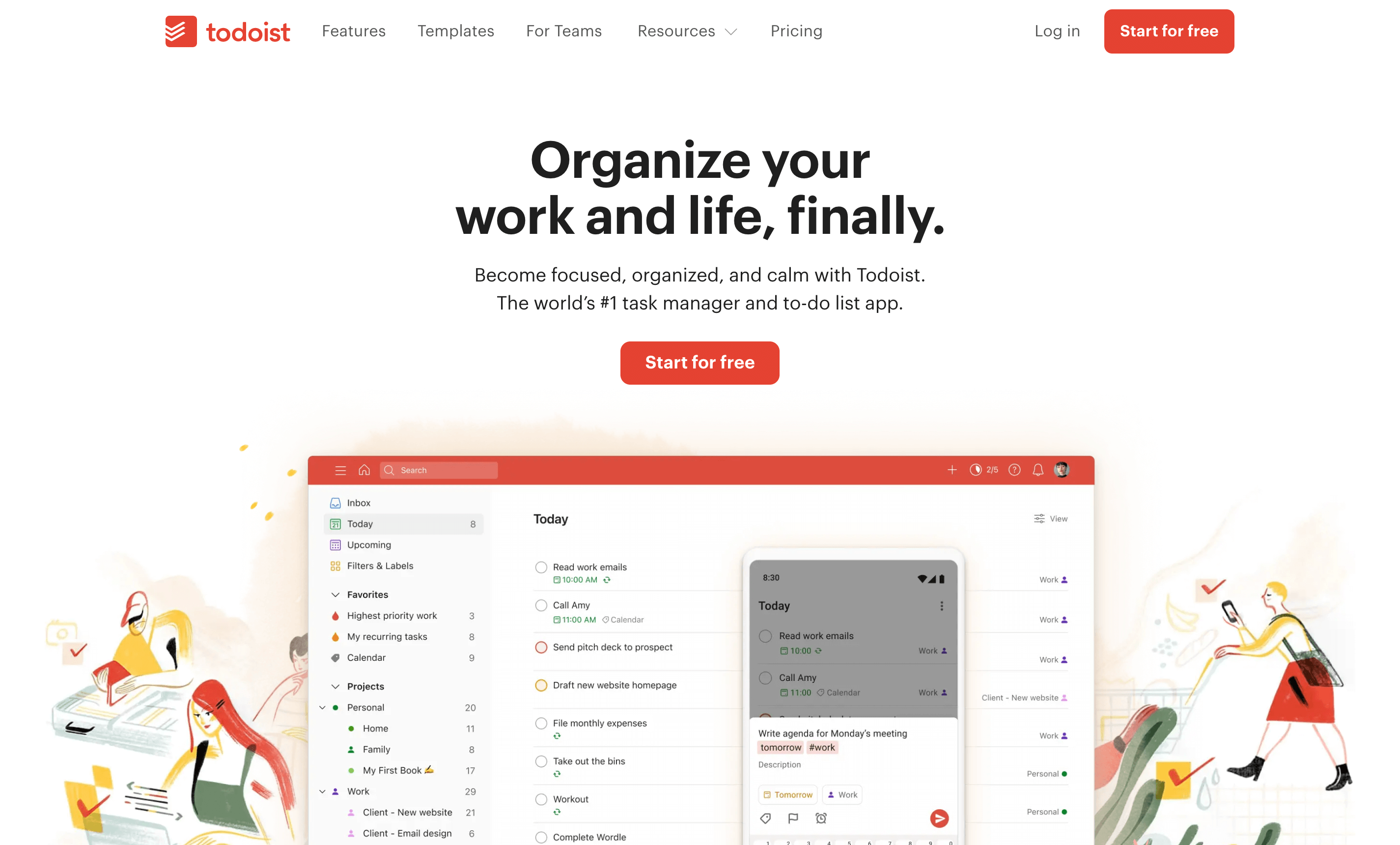 Todoist homepage