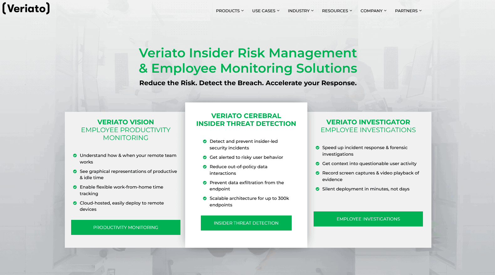 Veriato homepage