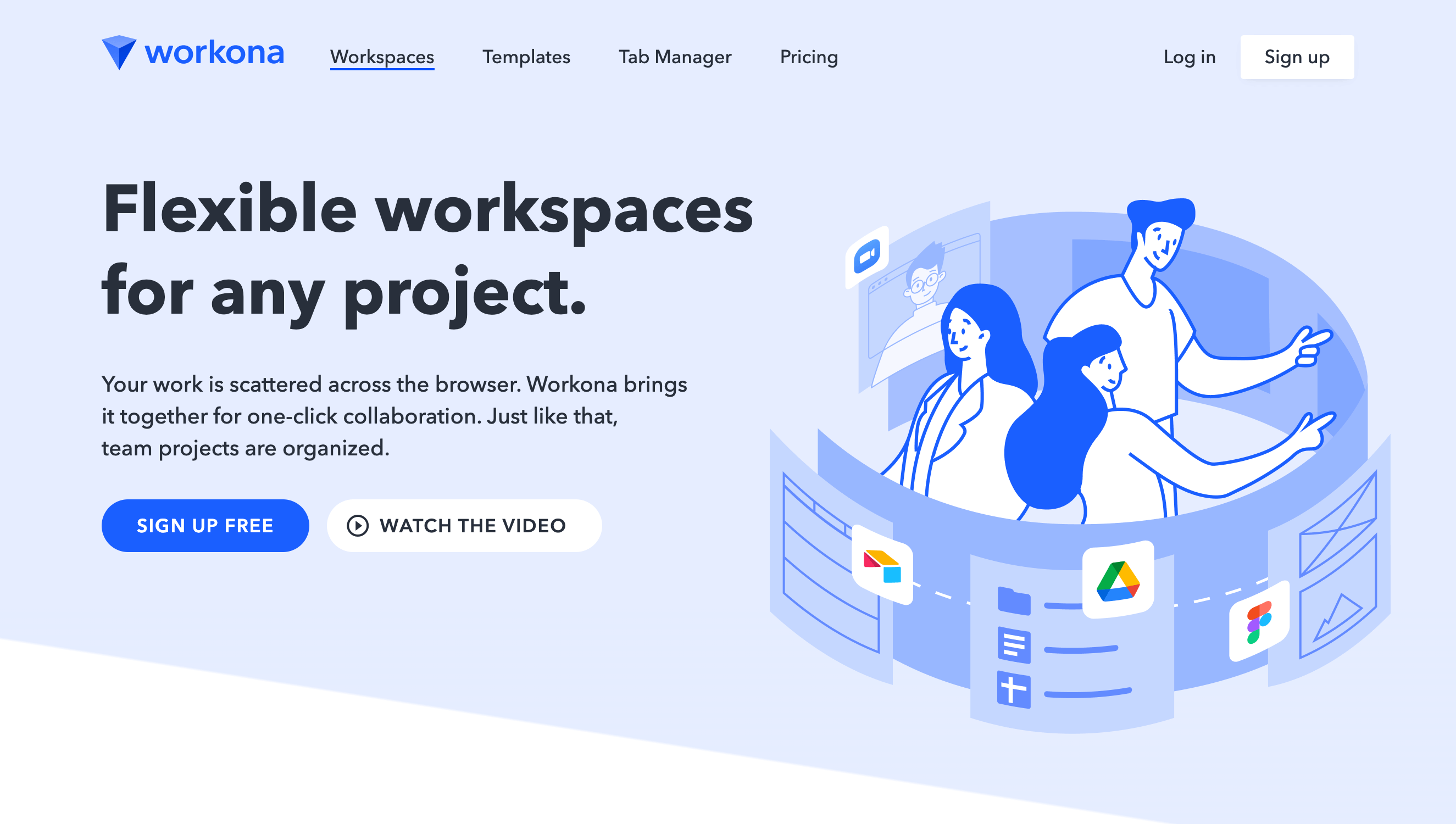 Workona home page